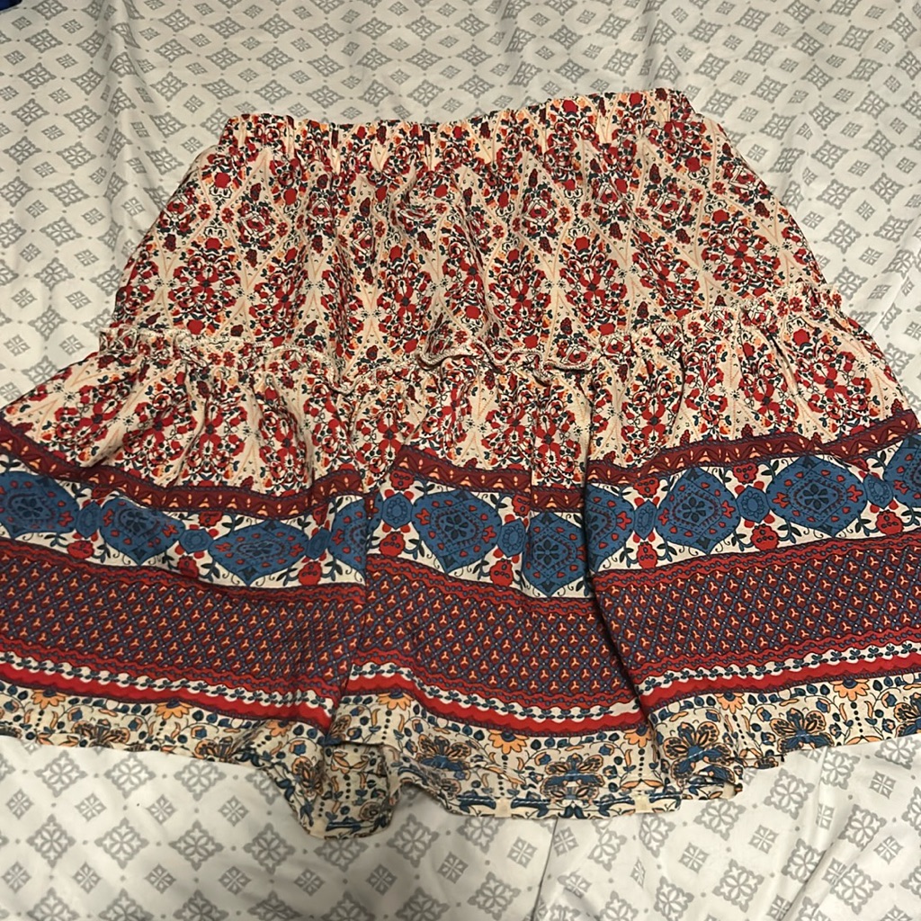 Girls Printed Tiered Skirt - 10